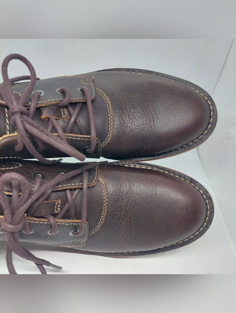 Clarks Varick Hill Boots Mens Size 8.5M Dark Brown Tumbled Leather Casual Shoes
